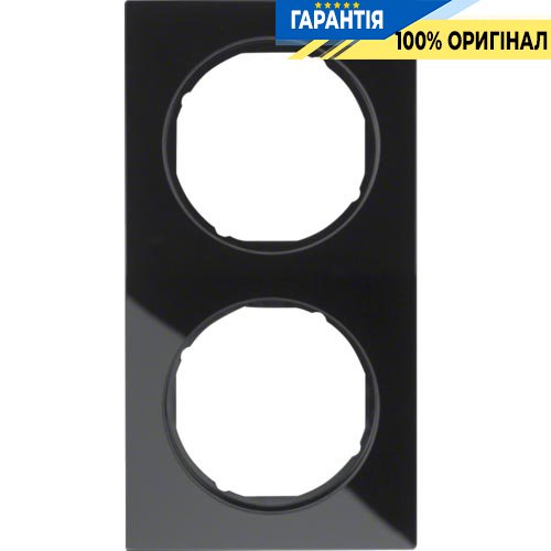 Рамка 2-я стекло/чёрный, R.3, Berker 10122216