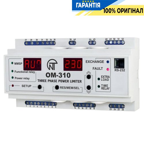 Реле ограничения мощности 3ф. 2,5-30кВт ОМ-310 Novatek (Новатек) NTOM31000