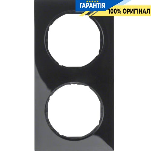 Рамка 2-а пластик/чорний (глянсовий), R.3, Berker 10122245