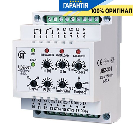 Универсальный блок защиты асинхронных электродвигателей УБЗ-301 5-50А Novatek (Новатек)