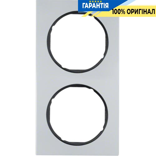 Рамка 2-а алюміній/чорний, R.3, Berker 10122284