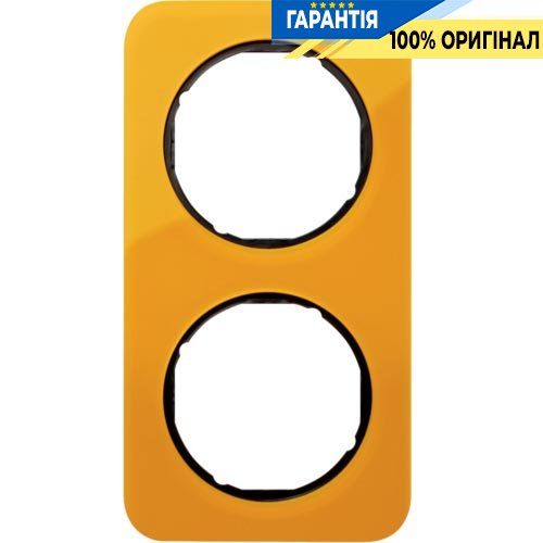 Рамка 2-я оранжевый прозрачный/чёрный (глянцевый), акрил, R.1, Berker 10122334