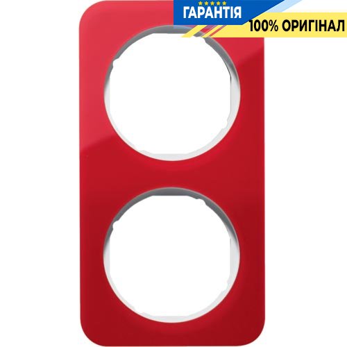 Рамка 2-а червоний прозорий/полярна білизна (глянцевий), акрил, R.1, Berker 10122349
