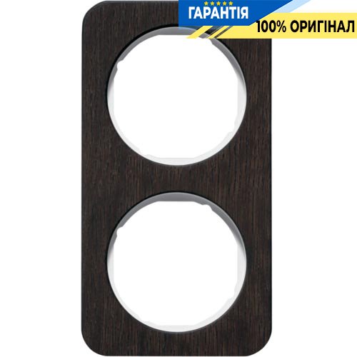 Рамка 2-я дуб/полярная белизна (глянцевый), дерево, R.1, Berker 10122359