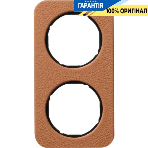 Рамка 2-а коричневий/чорний (глянцевий), шкіра, R.1, Berker 10122364