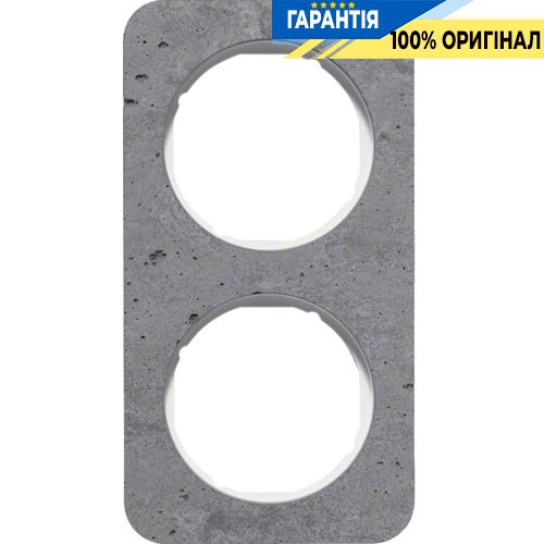 Рамка 2-а сірий/полярна білизна (глянсовий), бетон, R.1, Berker 10122379
