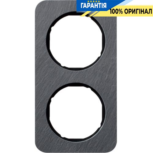 Рамка 2-я антрацит/чёрный (глянцевый), сланец, R.1, Berker 10122384