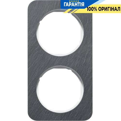Рамка 2-я антрацит/полярная белизна (глянцевый), сланец, R.1, Berker 10122389