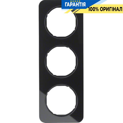 Рамка 3-я стекло/чёрный, R.1, Berker 10132116