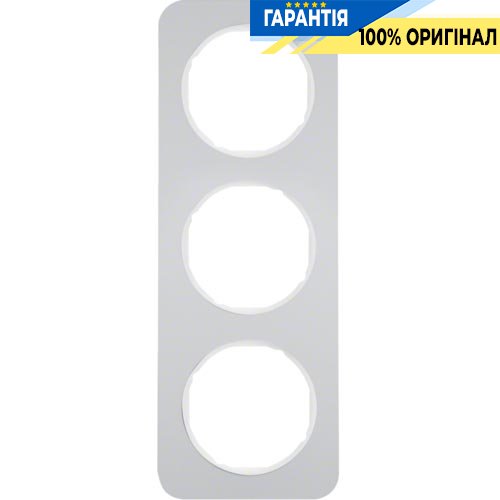 Рамка 3-а алюміній/полярна білизна (глянсовий), R.1, Berker 10132174