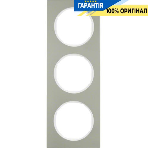 Рамка 3-а нержавіюча сталь/полярна білизна, R.3, Berker 10132214