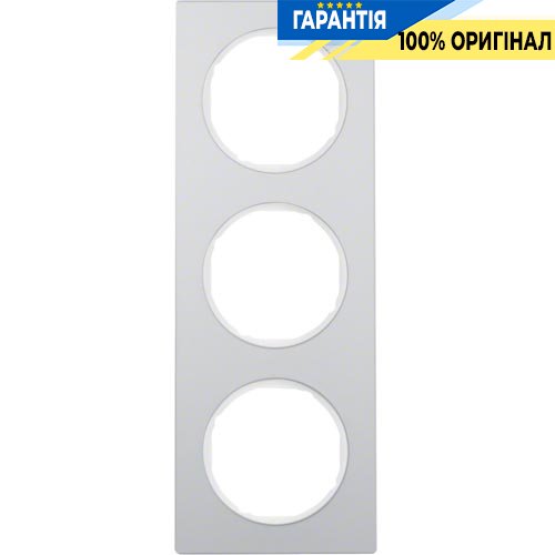 Рамка 3-я алюминий/полярная белизна, R.3, Berker 10132274