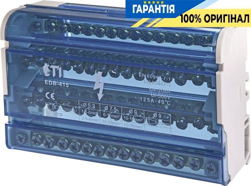 Розподільний блок EDB-415 4p, 3L+PE/N, 125A (15 виходів) ETI 1102305