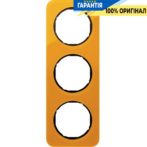 Рамка 3-а помаранчевий прозорий/чорний (глянсовий), акрил, R.1, Berker 10132334