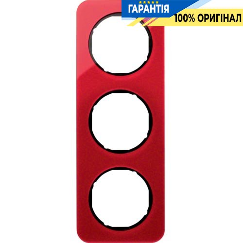 Рамка 3-а червоний прозорий/чорний (глянцевий), акрил, R.1, Berker 10132344