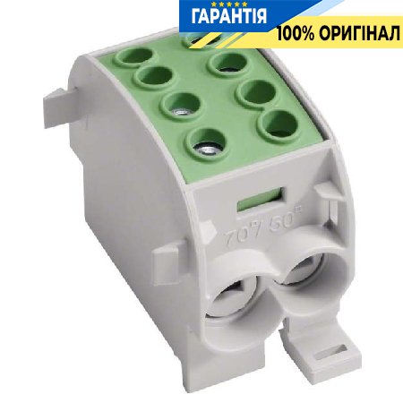 Модульна ввідна 1-полюсна клема 2x70²/2x50², 160А, зелена KH70GN Hager