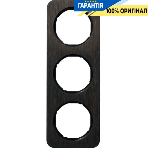Рамка 3-я дуб/чёрный (глянцевый), дерево, R.1, Berker 10132354