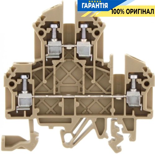 Клемма бежевая винтовая RKD 2,5, 2 уровня, для DIN-рейки 32/35 мм, Conta-Clip cc1206.2