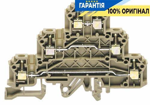 Клема гвинтова IKD 2,5 бежева, 3-рівня, 2 контакти, для DIN-рейки 32/35 мм, Conta-Clip cc1261.2