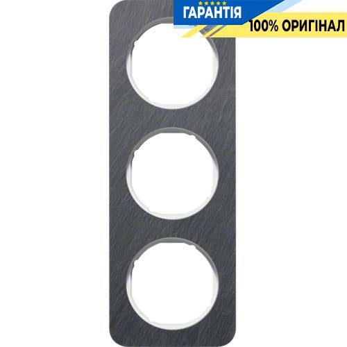 Рамка 3-а антрацит/полярна білизна (глянсовий), сланець, R.1, Berker 10132389