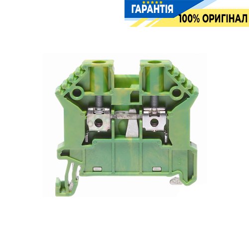 Клема SSL 4/2A гвинтова, заземлююча, DIN-рейка 35мм, переріз max 4мм², жовто-зелена cc17107.2
