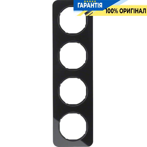 Рамка 4-я стекло/чёрный, R.1, Berker 10142116