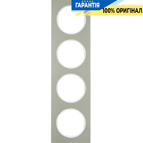 Рамка 4-я нержавеющая сталь/полярная белизна, R.3, Berker 10142214