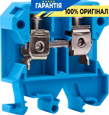 Набірна клемна колодка E.NEXT на DIN-рейку синя без кришки e.tc.din.pro.6.blue p049026
