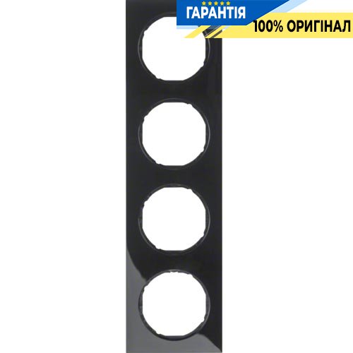 Рамка 4-а пластик/чорний (глянсовий), R.3, Berker 10142245