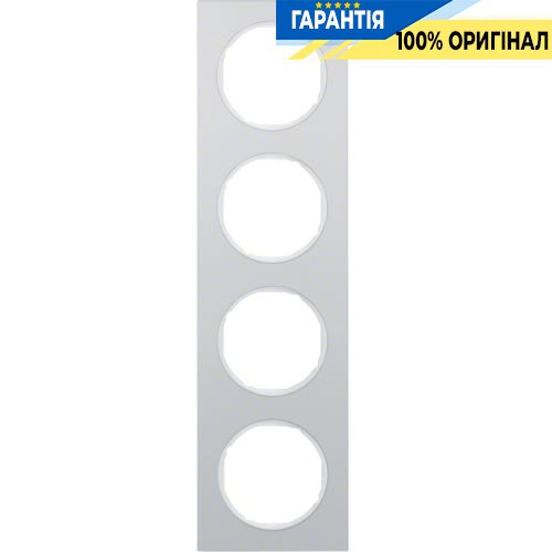 Рамка 4-а алюміній/полярна білизна, R.3, Berker 10142274