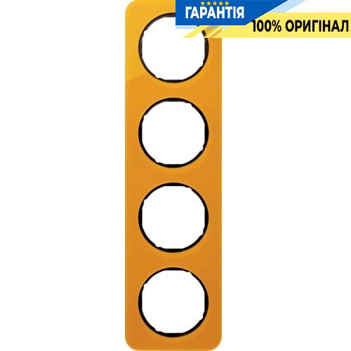 Рамка 4-я оранжевый прозрачный/чёрный (глянцевый), акрил, R.1, Berker 10142334
