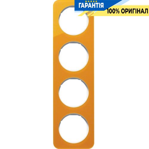 Рамка 4-а помаранчевий прозорий/полярна білизна (глянсовий), акрил, R.1, Berker 10142339