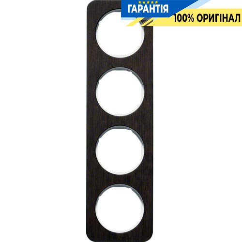 Рамка 4-я дуб/полярная белизна (глянцевый), дерево, R.1, Berker 10142359