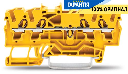 Клема прохідна 4-пер., 0,25 - 2,5(4) м2, жовта Wago 2002-1406