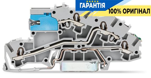 Wago 2003-7641 Клемма проходная 3-уровневая NT/L/PE для подключения к шине, серая 2,50 м²
