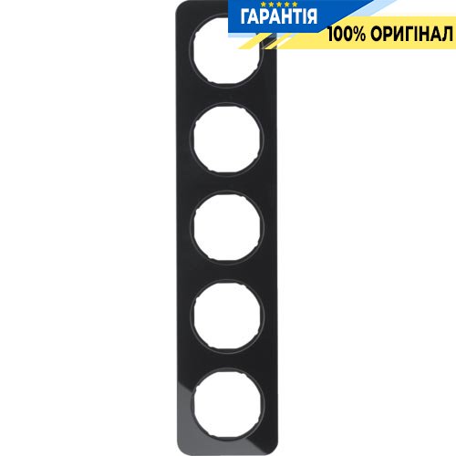 Рамка 5-а скло/чорний, R.1, Berker 10152116