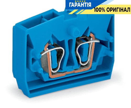 Клема 2-провідна кінцева з фланцем, 1-POL., 2,5 QMM, синя Wago 264-304