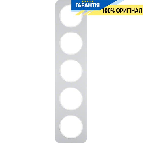 Рамка 5-а алюміній/полярна білизна (глянсовий), R.1, Berker 10152174