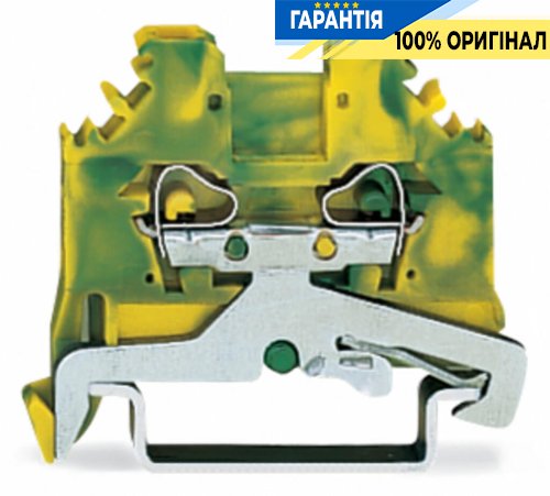 Wago Клемма с заземлением желто-зеленая 2-пер.0,08 - 2,5 м2 280-107