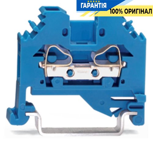 Клемма синяя 2-проводная с боковым подключением DIN 35 4 mm² Wago 281-104