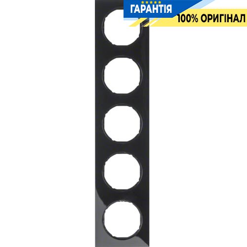 Рамка 5-а пластик/чорний (глянсовий), R.3, Berker 10152245