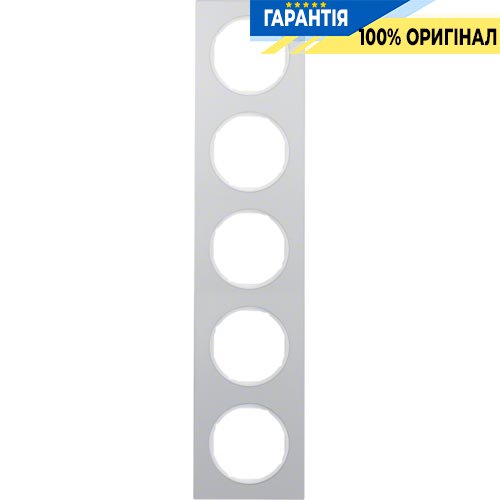 Рамка 5-я алюминий/полярная белизна, R.3, Berker 10152274