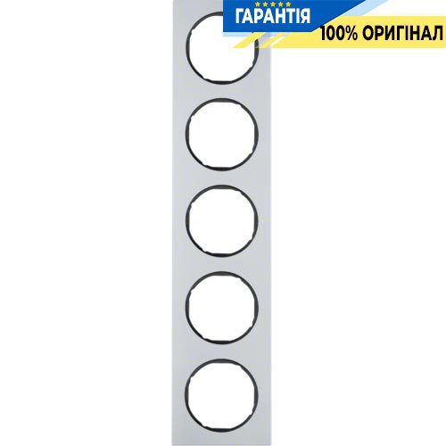 Рамка 5-я алюминий/чёрный, R.3, Berker 10152284