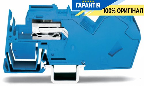 Клема прохідна 1-провідна N-роз'єднана 35 м² з інтегрованою торцевою пластиною синя Wago 785-613