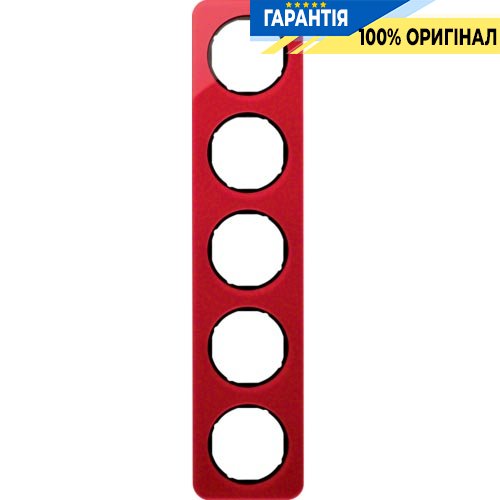 Рамка 5-я красный прозрачный/чёрный (глянцевый), акрил, R.1, Berker 10152344