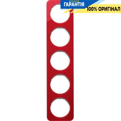 Рамка 5-я красный прозрачный/полярная белизна (глянцевый), акрил, R.1, Berker 10152349