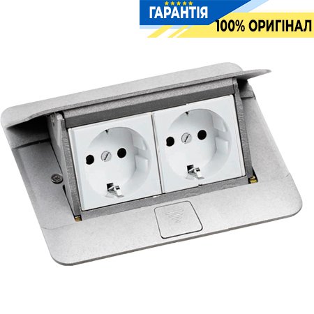 Блок розетковий висувний в стіл або підлогу, колір алюміній, 4-модульний Legrand 54011