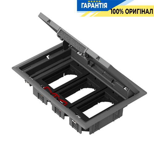 Підлоговий лючок на 6 механізмів 45х45 OptiLine45, нержавіюча сталь ISM51636