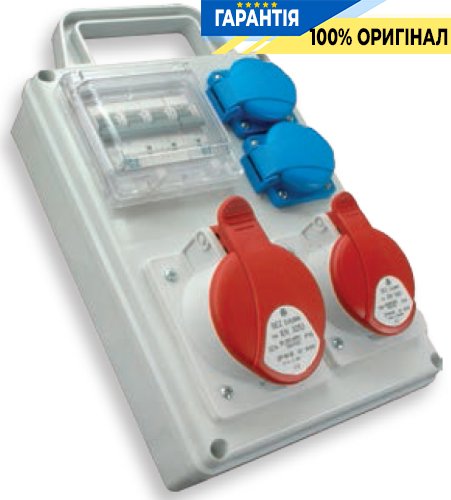 ETI Щит розподільний з роз'ємами EDS4H 2-2/2-5 16/32 (16A/5P, 32A/5P, Schuko, АВ C16/1, C16/3, з ручкою) 4483122