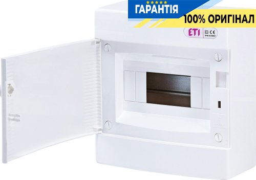 ETI Щит распределительный наружный ECT 8PO (8мод.белая дверца) IP40 1101005